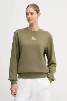 Lacoste hanorac de bumbac culoarea verde, cu imprimeu, SH2736 imagine