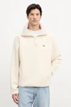 Lacoste hanorac fleece culoarea bej, uni, SH5500 imagine