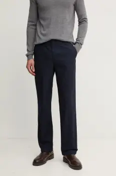 Lacoste pantaloni de bumbac culoarea albastru marin, drept, HH7202 imagine