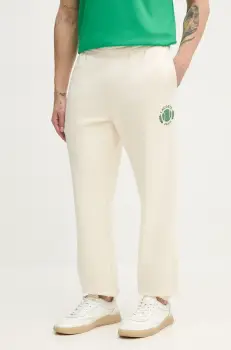 Lacoste pantaloni de trening barbati, culoarea bej, cu imprimeu, XH9777 imagine