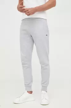 Lacoste pantaloni de trening barbati, culoarea gri, neted imagine