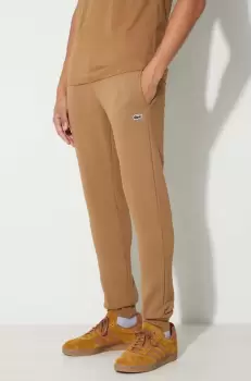 Lacoste pantaloni de trening barbati, culoarea maro, neted imagine