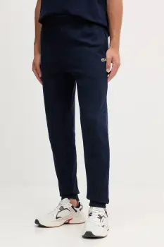 Lacoste pantaloni de trening din bumbac culoarea bleumarin, uni, XH9833 imagine