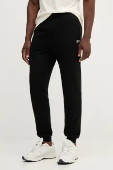 Lacoste pantaloni de trening din bumbac culoarea negru, uni, XH9833 imagine
