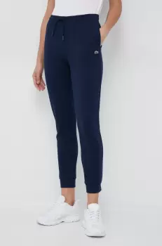 Lacoste pantaloni de trening femei, culoarea albastru marin, imagine