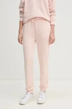 Lacoste pantaloni de trening femei, culoarea roz imagine