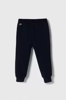 Lacoste pantaloni de trening pentru copii culoarea albastru marin, melanj imagine