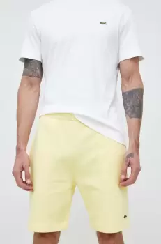 Lacoste pantaloni scurti barbati, culoarea galben imagine