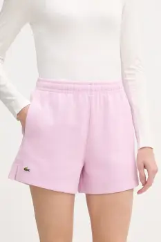 Lacoste pantaloni scurti de trening pentru femei, cu bumbac imagine