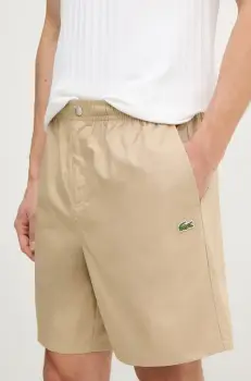 Lacoste pantaloni scurti din bumbac culoarea bej imagine