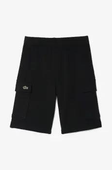Lacoste pantaloni scurti din bumbac pentru copii culoarea negru, GJ7372 imagine