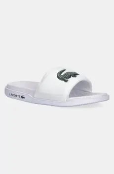 Lacoste papuci SERVE SLIDE DUAL culoarea alb, 49CFA0041 imagine
