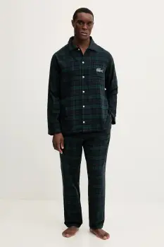 Lacoste pijamale de bumbac culoarea bleumarin, cu imprimeu, 4H5049 imagine