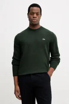 Lacoste pulover de lana culoarea verde, light, AH2916 imagine