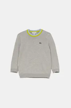 Lacoste pulover pentru copii din amestec de lana culoarea gri, light imagine