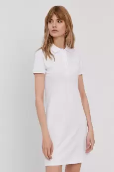 Lacoste Rochie culoarea alb, mini, model drept imagine