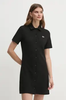 Lacoste rochie culoarea negru, mini, drept imagine