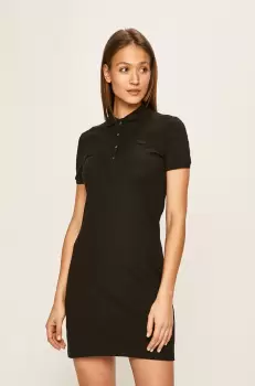 Lacoste Rochie culoarea negru, mini, model drept imagine
