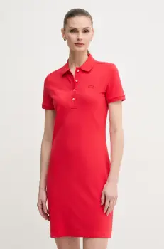 Lacoste rochie culoarea rosu, mini, drept imagine