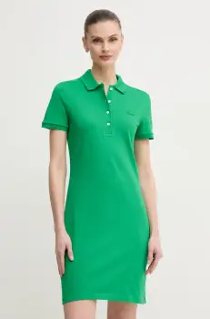 Lacoste rochie culoarea verde, mini, drept imagine