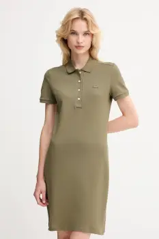 Lacoste rochie culoarea verde, mini, drept imagine