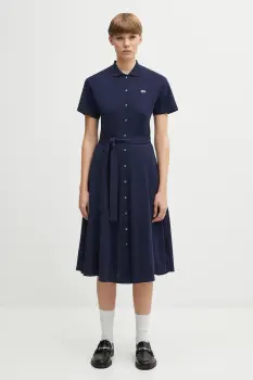 Lacoste rochie din bumbac culoarea bleumarin, mini, evazata, EF9621 imagine