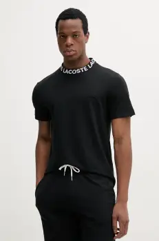 Lacoste tricou barbati, culoarea negru, cu imprimeu, TH9582 imagine