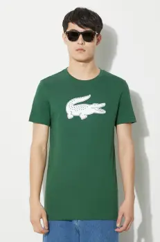 Lacoste tricou barbati, culoarea verde, cu imprimeu imagine