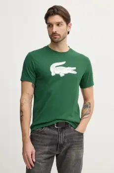 Lacoste tricou barbati, culoarea verde, cu imprimeu, TH2042 imagine