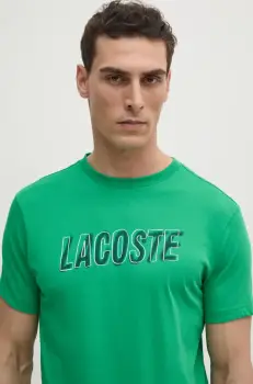 Lacoste tricou barbati, culoarea verde, cu imprimeu, TH8916 imagine