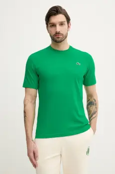 Lacoste tricou barbati, culoarea verde, neted imagine