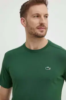 Lacoste tricou barbati, culoarea verde, neted imagine