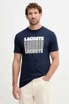 Lacoste tricou culoarea bleumarin, cu imprimeu, TH4781 imagine