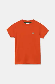 Lacoste tricou de bumbac pentru copii culoarea alb, uni, TJ1122 imagine