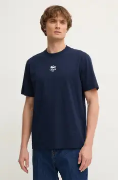 Lacoste tricou din bumbac barbati, culoarea albastru marin, cu imprimeu, TH2739 imagine