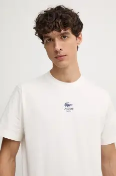 Lacoste tricou din bumbac barbati, culoarea albastru marin, cu imprimeu, TH2739 imagine