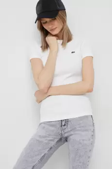 Lacoste tricou din bumbac culoarea alb imagine