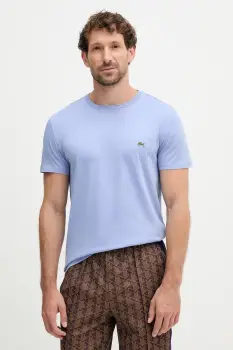 Lacoste tricou din bumbac culoarea alb, uni, TH6709 imagine