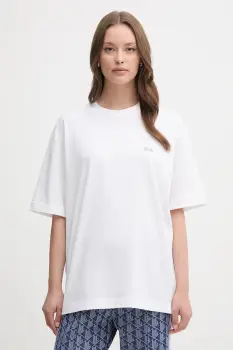 Lacoste tricou din bumbac culoarea alb, uni, TH7744 imagine