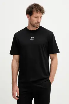 Lacoste tricou din bumbac culoarea bleumarin, cu imprimeu, TH2739 imagine