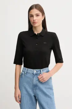 Lacoste tricou din bumbac culoarea negru imagine
