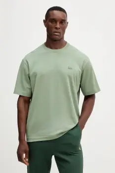 Lacoste tricou din bumbac culoarea verde, uni, TH7744 imagine