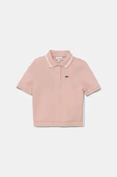 Lacoste tricou polo copii culoarea portocaliu, neted, PJ8439 imagine