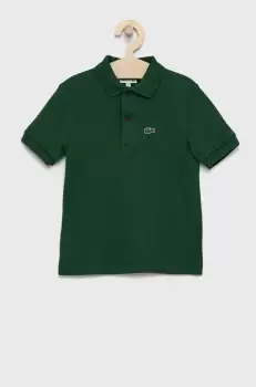 Lacoste Tricou polo copii culoarea verde, cu imprimeu imagine