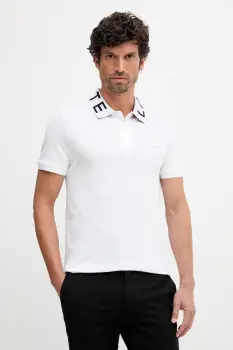 Lacoste tricou polo culoarea alb, uni, PH9538 imagine
