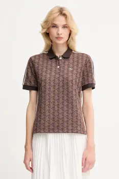 Lacoste tricou polo culoarea maro, DF3364 imagine