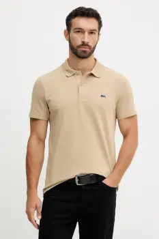 Lacoste tricou polo culoarea maro, uni, DH5522 imagine