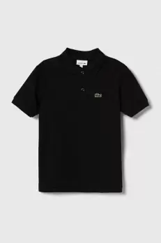 Lacoste tricouri polo din bumbac pentru copii culoarea negru, neted imagine