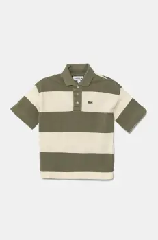 Lacoste tricouri polo din bumbac pentru copii culoarea verde, modelator, PJ8423 imagine