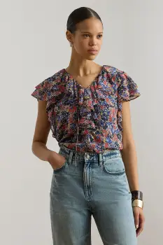 Lauren Ralph Lauren bluza cu volane de dama imagine